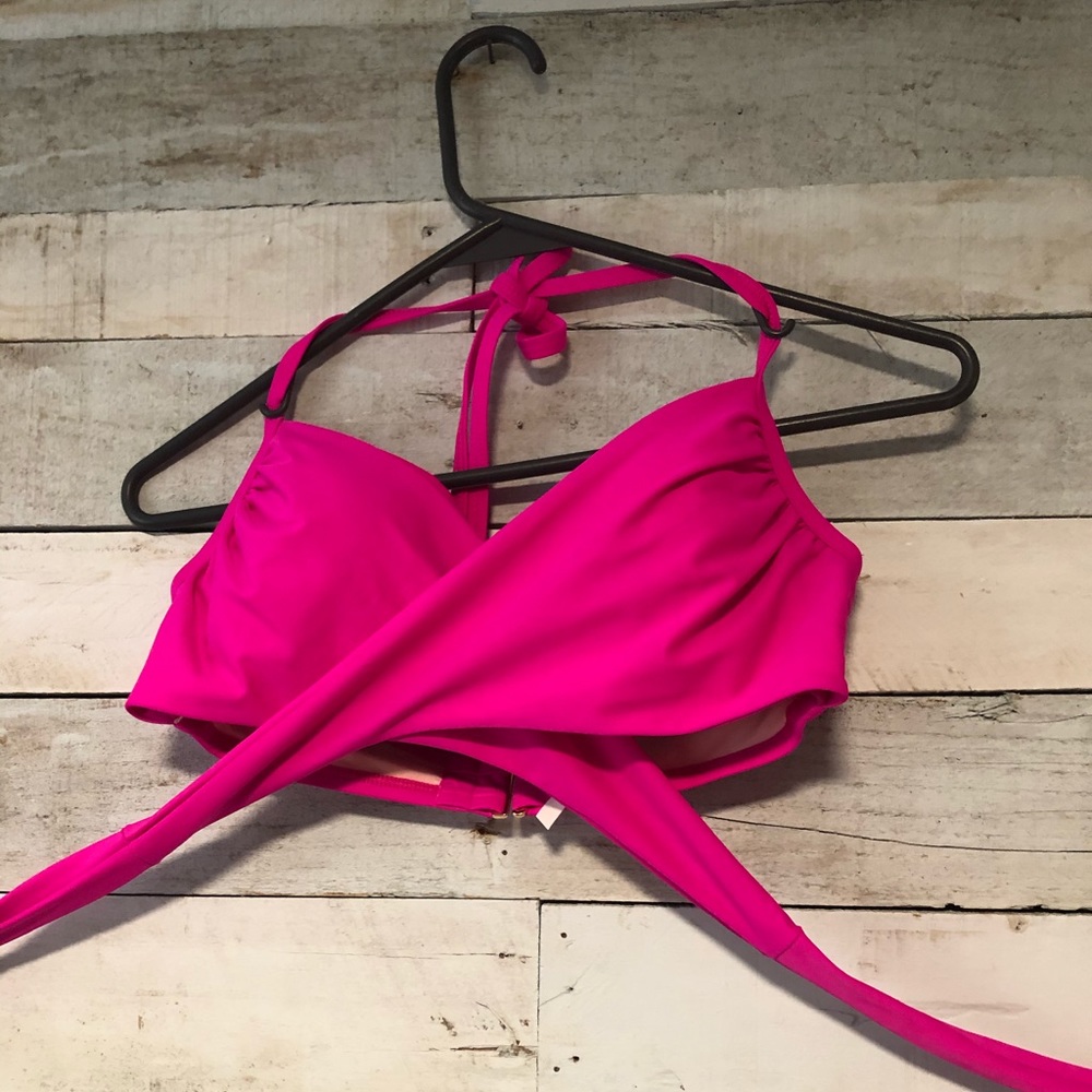 Victoria secret wrap front fuchsia bikini top